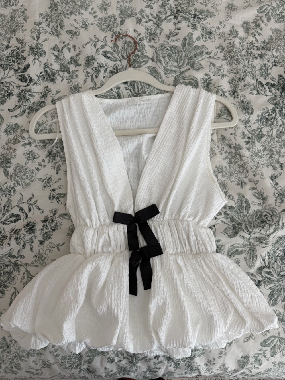 Zara Textured Bow Top